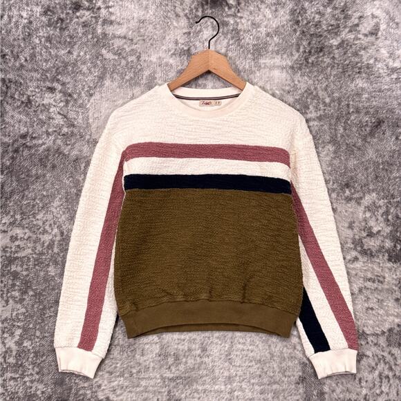 Faherty Tops - Faherty Vista Stripe Pullover Sweatshirt XS Womens Organic Cotton French Terry